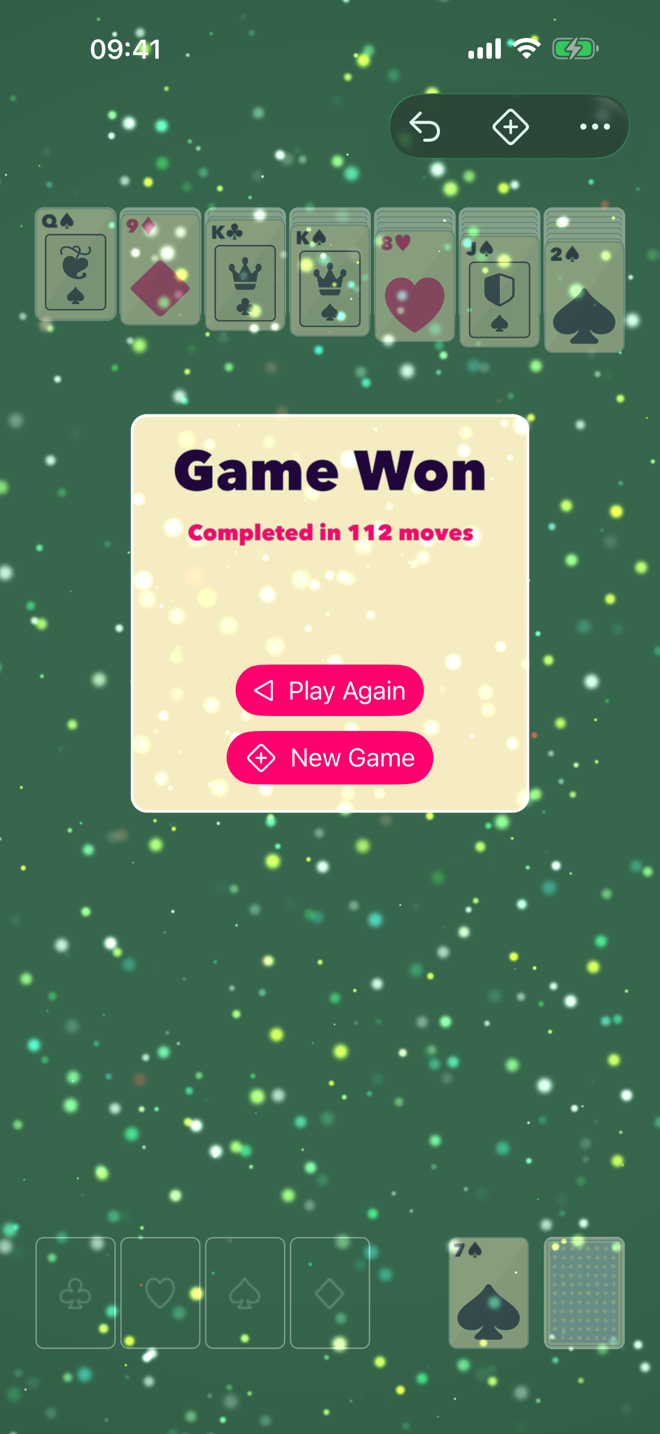 The win screen with confetti
