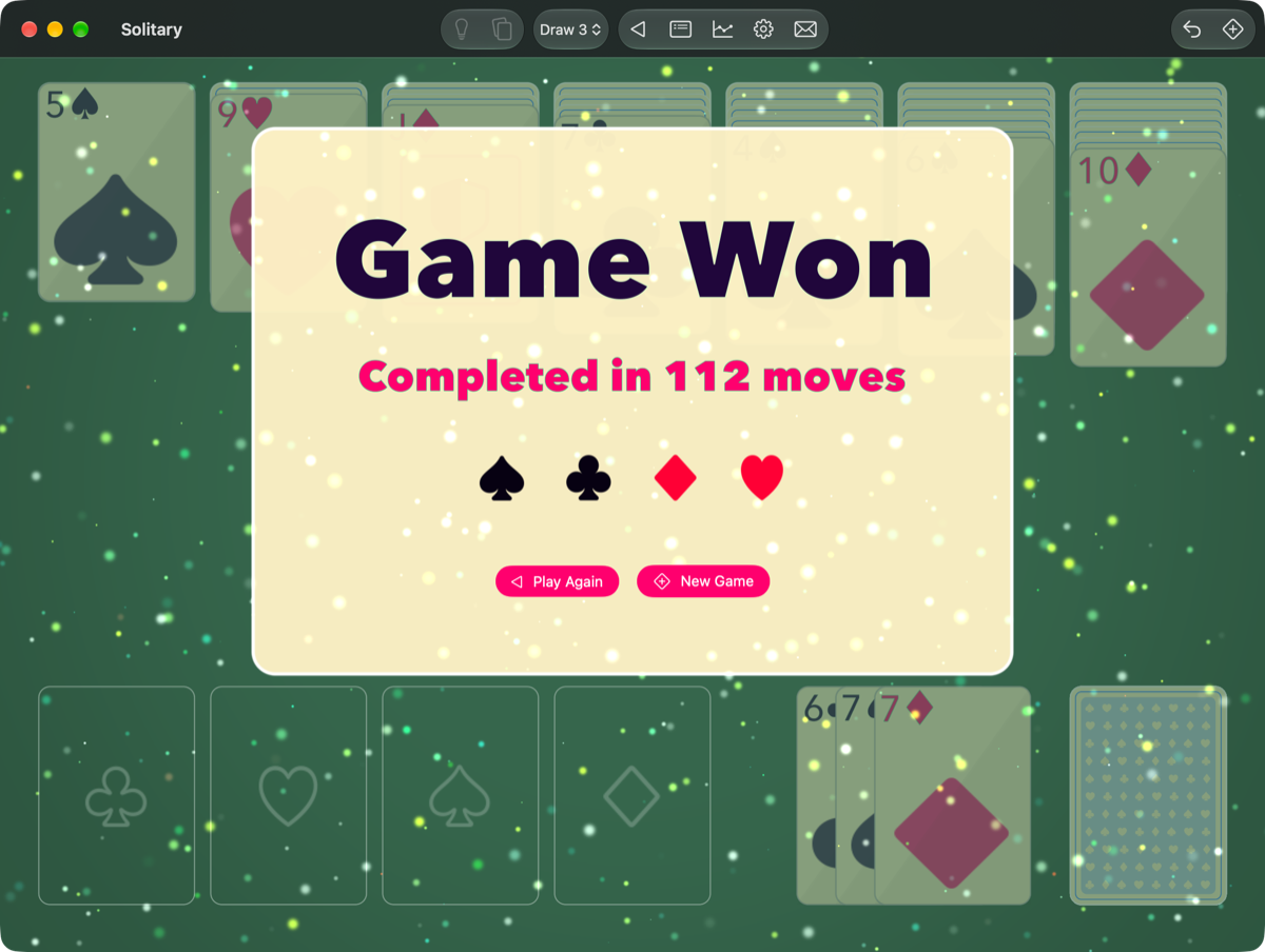 The win screen on the Mac