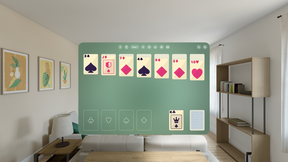 The board floating in a room on Apple Vision Pro